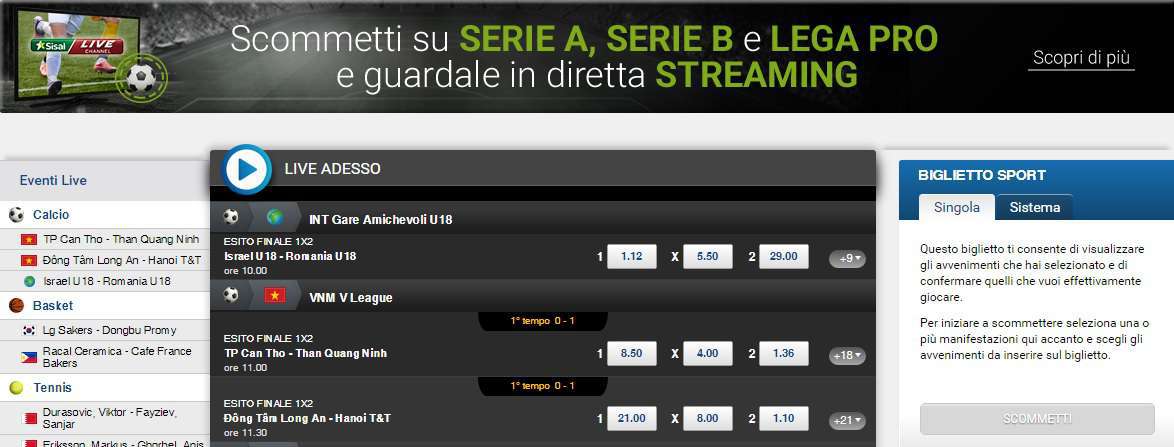 Live e Streaming Sisal