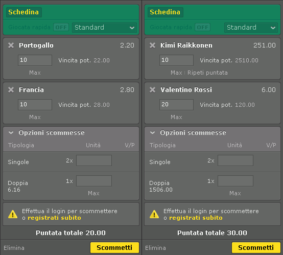 Bet365 Schedine bet365 schedine