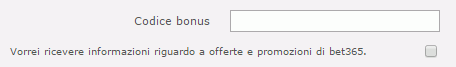 codice bonus bet365 registrati subito