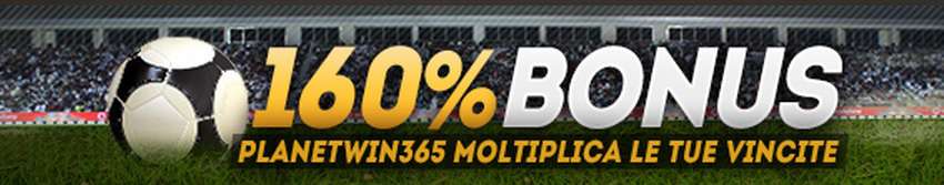 Planetwin365 160% bonus promozione su scommesse multiple