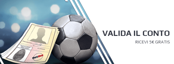 bonus netbet 5 euro convalida conto
