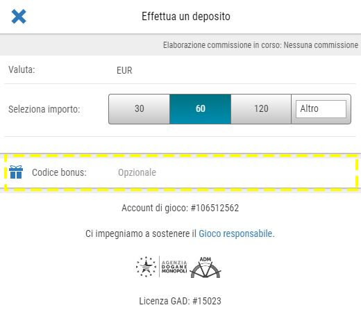 codice bonus skybet