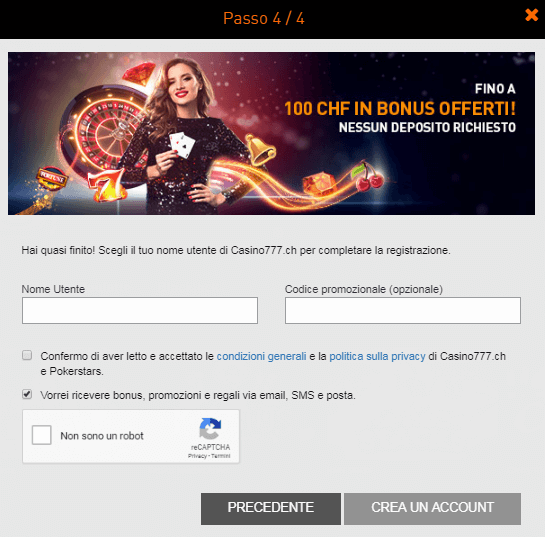 registrazione casino777